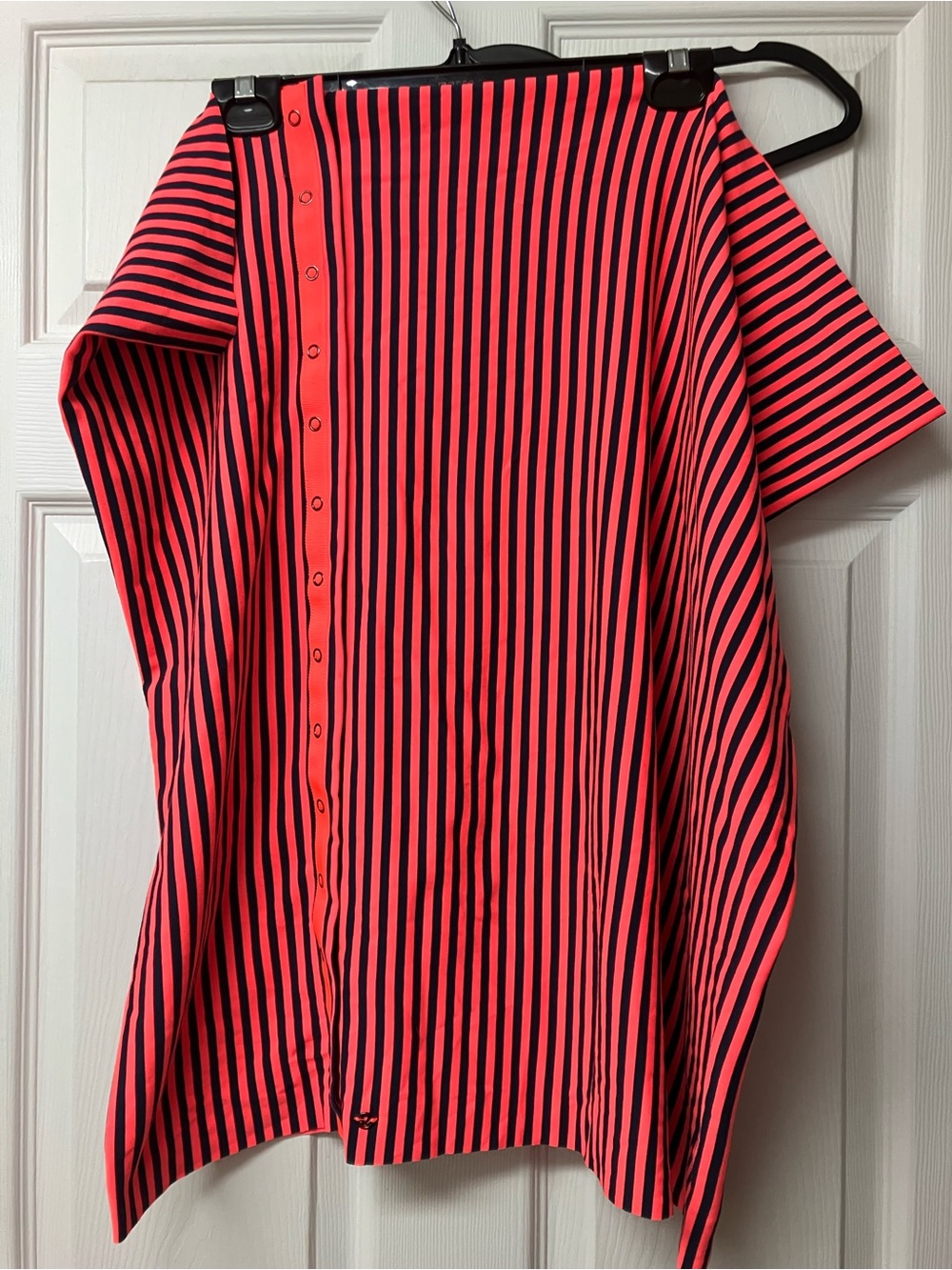 lululemon athletica scarf 🧣 poncho neon Coral & Black Striped